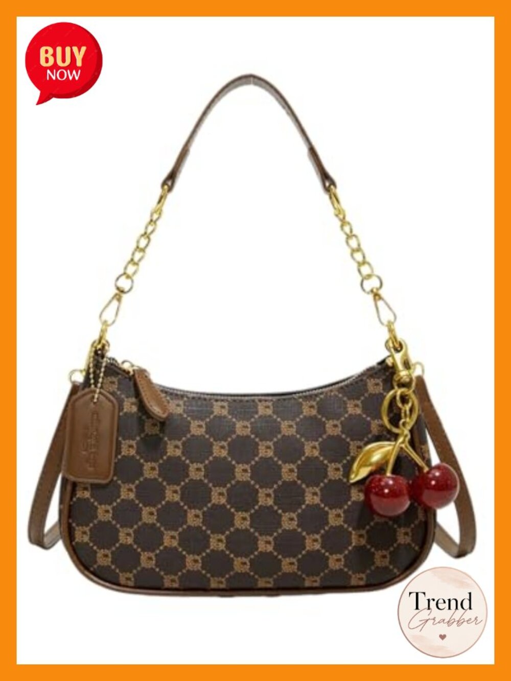 PU Leather Small Hobo Clutch Purse Crossbody Gold Chain Handbag